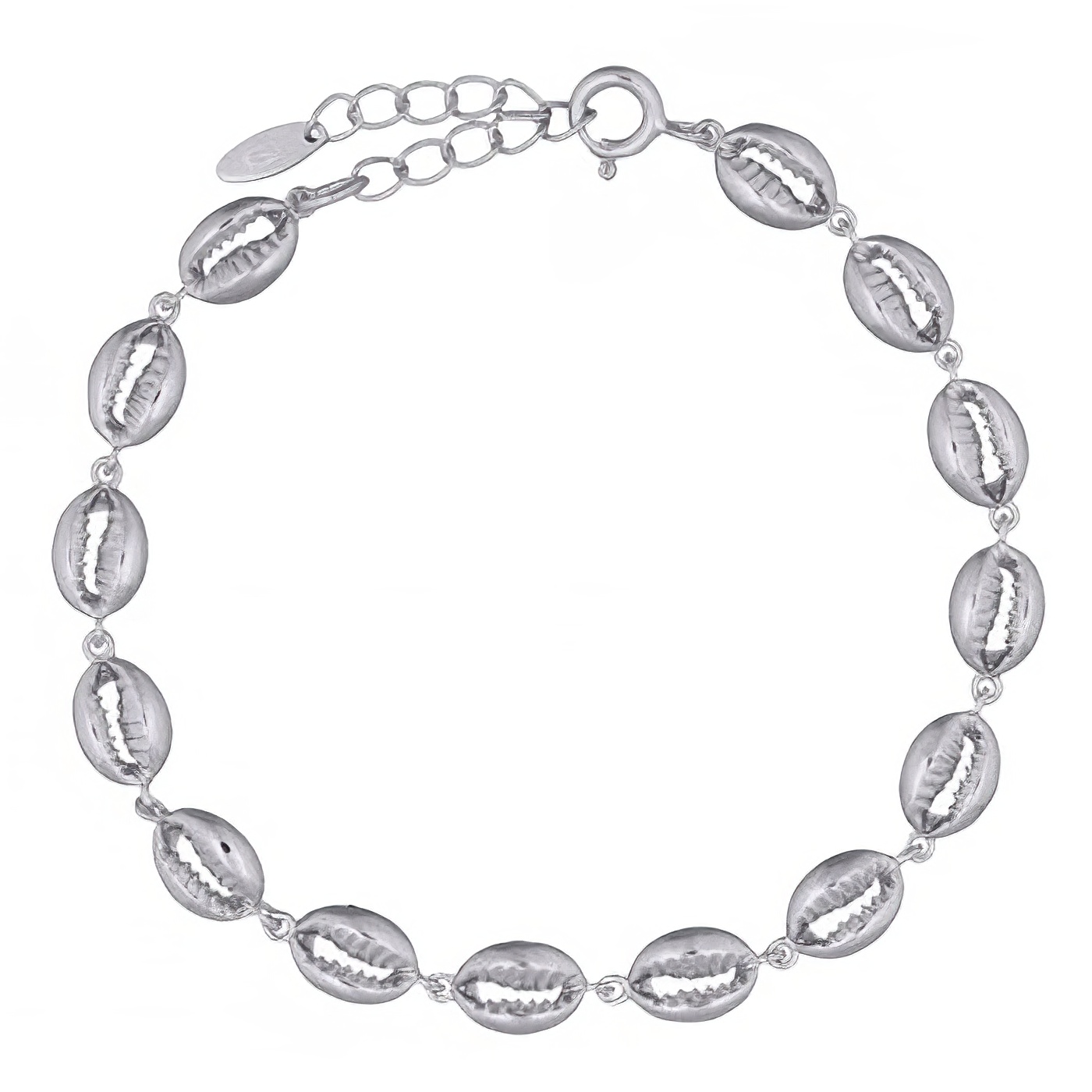 Silver 925 Shells Cowrie Linked Bracelet by BeYindi 