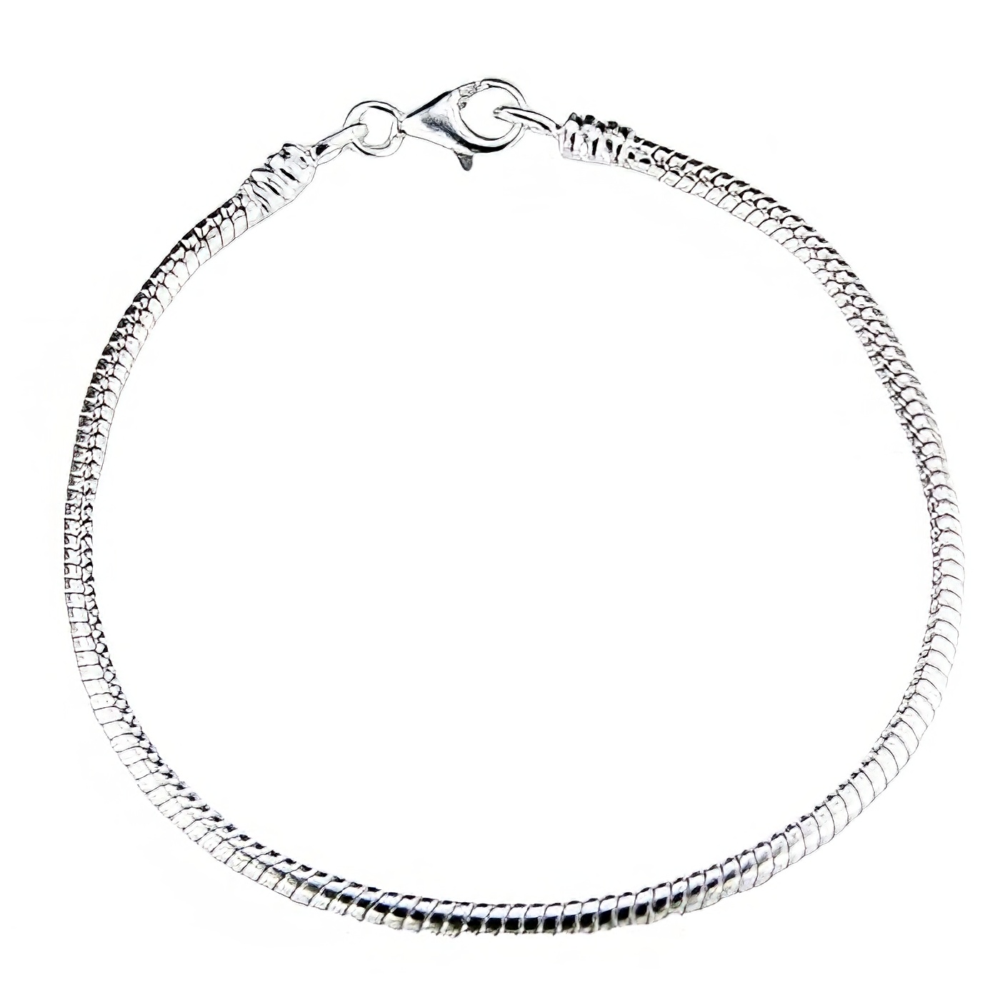 925 Sterling Silver Snake Chain Bracelet Base For Chic Beads by BeYindi 
