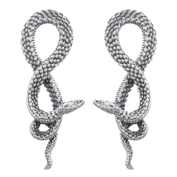 Mamba Snake Stud Earrings 925 Sterling Silver by BeYindi 