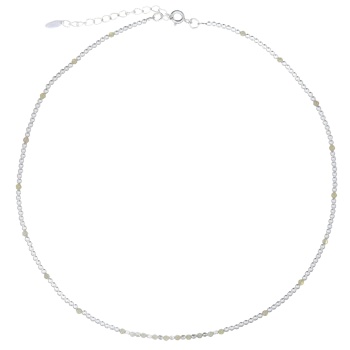 Stylish 925 Silver Necklace Choker With Yellow Opal Stone by BeYindi 