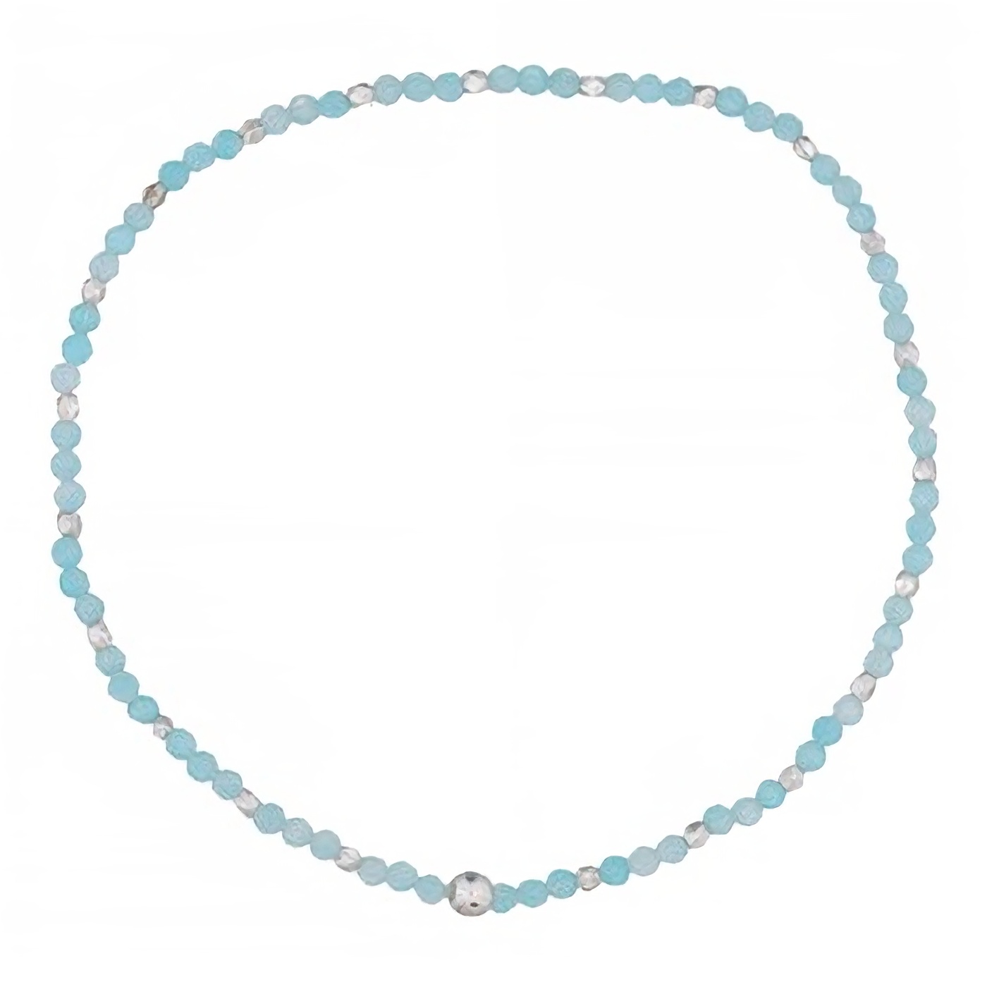 Amazonite With 925 Silver Three Spacer Stretchable Bracelet by BeYindi 