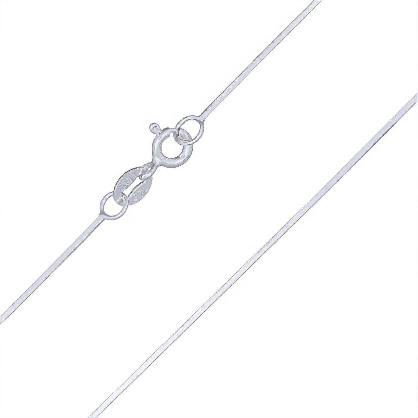 Flated Square Silver Snake Chain In Length 18