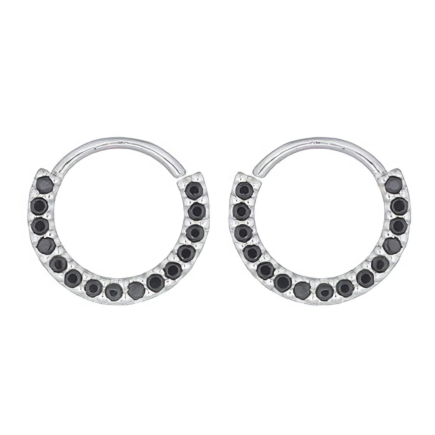 Cubic Zicornia Circle Drop 925 Silver Huggie Earrings by BeYindi 