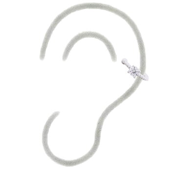 White CZ On Twisted 925 Silver Cuff Earrings by BeYindi 