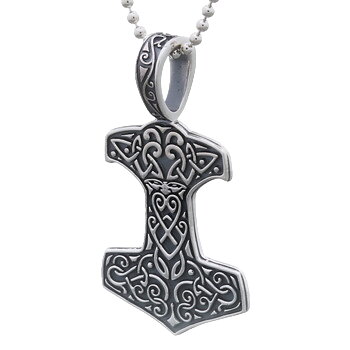 Thor`s Hammer With Celtic Sterling Silver Pendant by BeYindi 