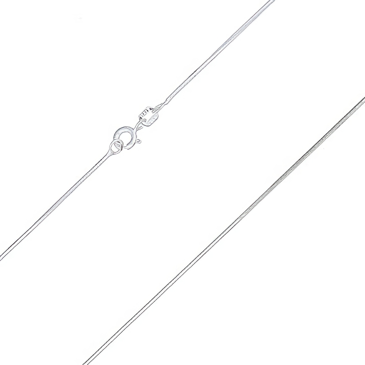Octagon Rounded Silver Snake Chain In 18