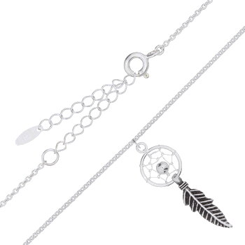 Sterling Silver Dreamcatcher Cable Chain Necklace by BeYindi 
