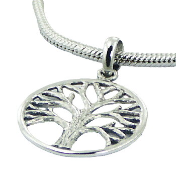 Ajoure rugged style sterling silver tree of life in round frame pendant by BeYindi 2