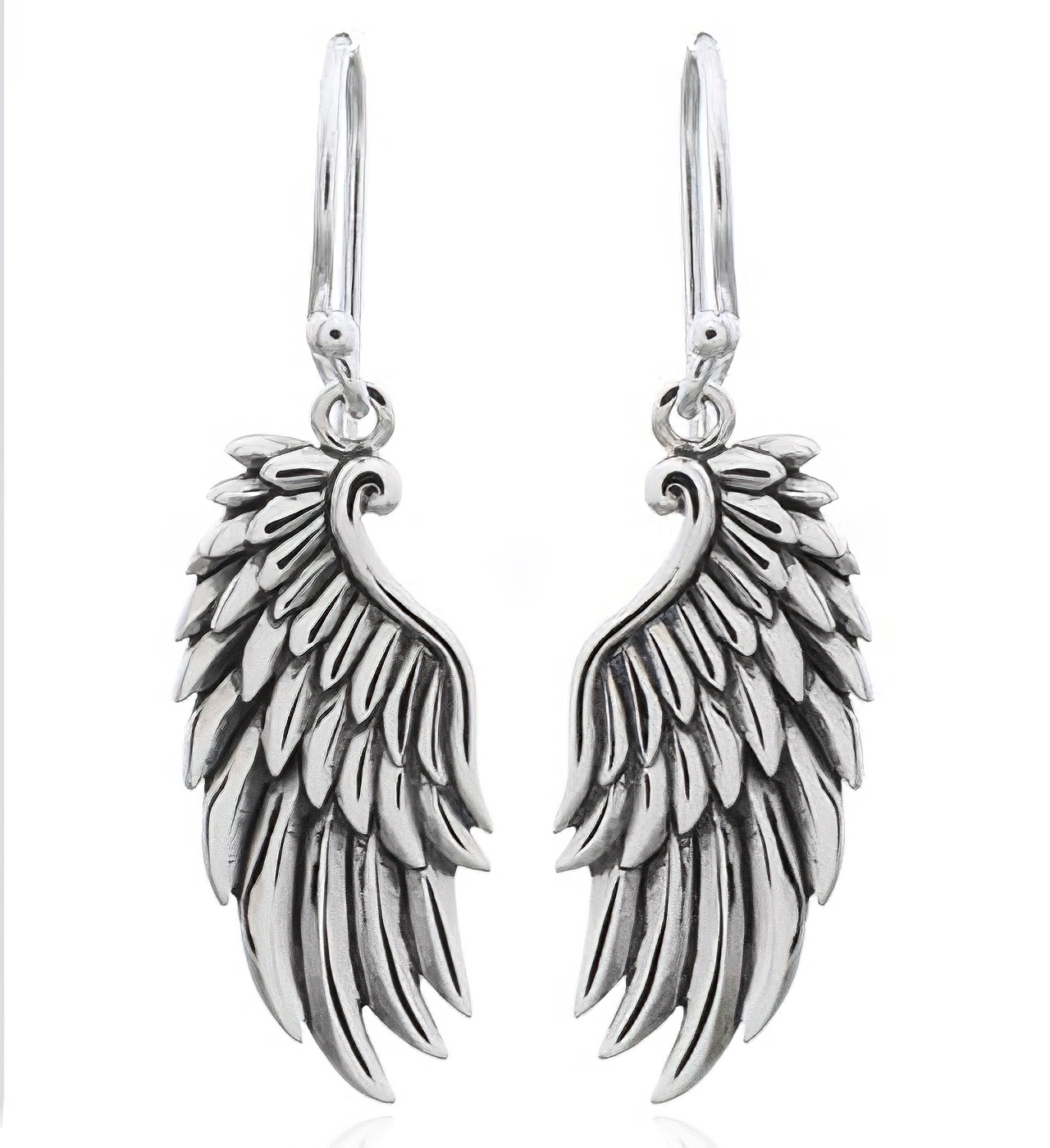 Guardian Angel Wing 925 Silver Dangle Earrings by BeYindi 