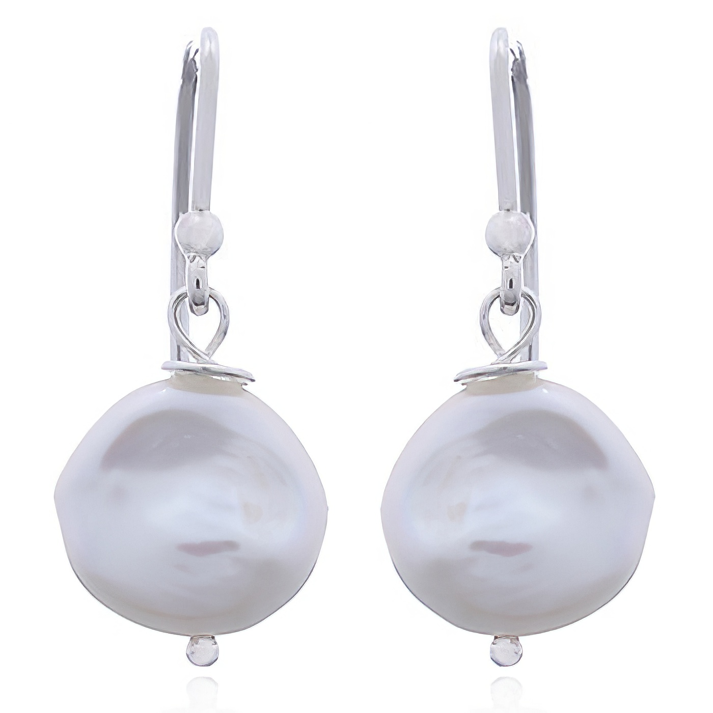 Modern 925 Silver Freshwater Pearl Dangle Earrings by BeYindi 