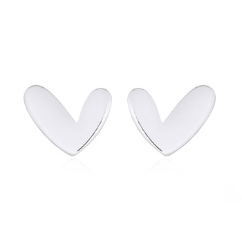 Stylish Unique Heart 925 Silver Stud Earrings by BeYindi 