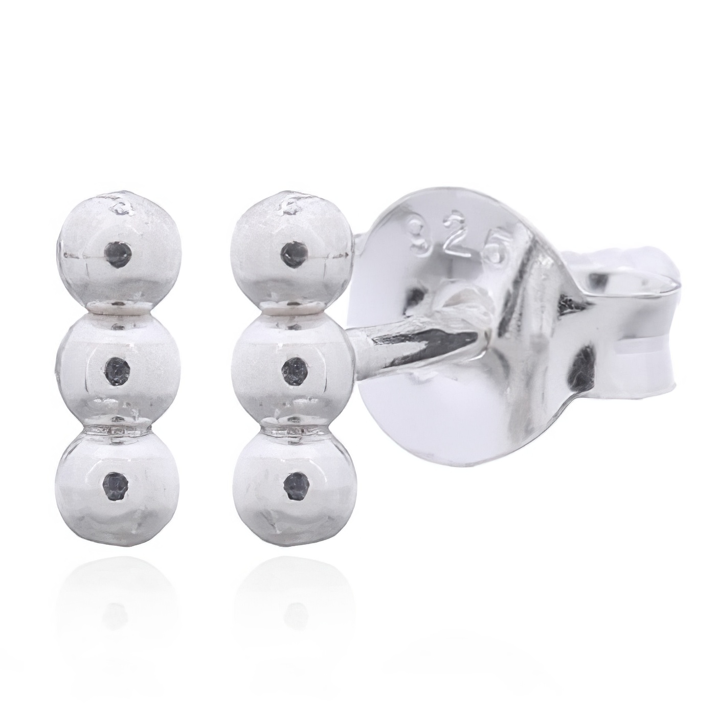 Three Dots Minimalist Stud Earrings 925 Silver by BeYindi 