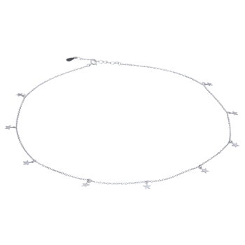 Little Stars Threaded Silver Plated 925 Chain Necklace by BeYindi 