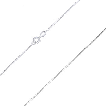 Octagon Rounded Silver Snake Chain In 16